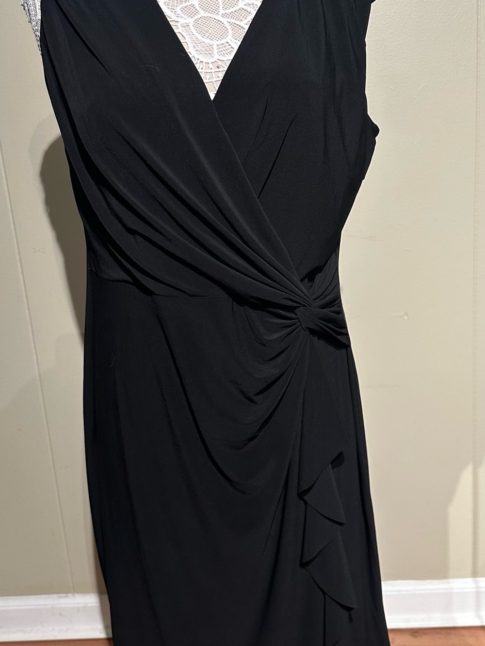 Ralph Lauren Black Twist-Knot Midi Dress